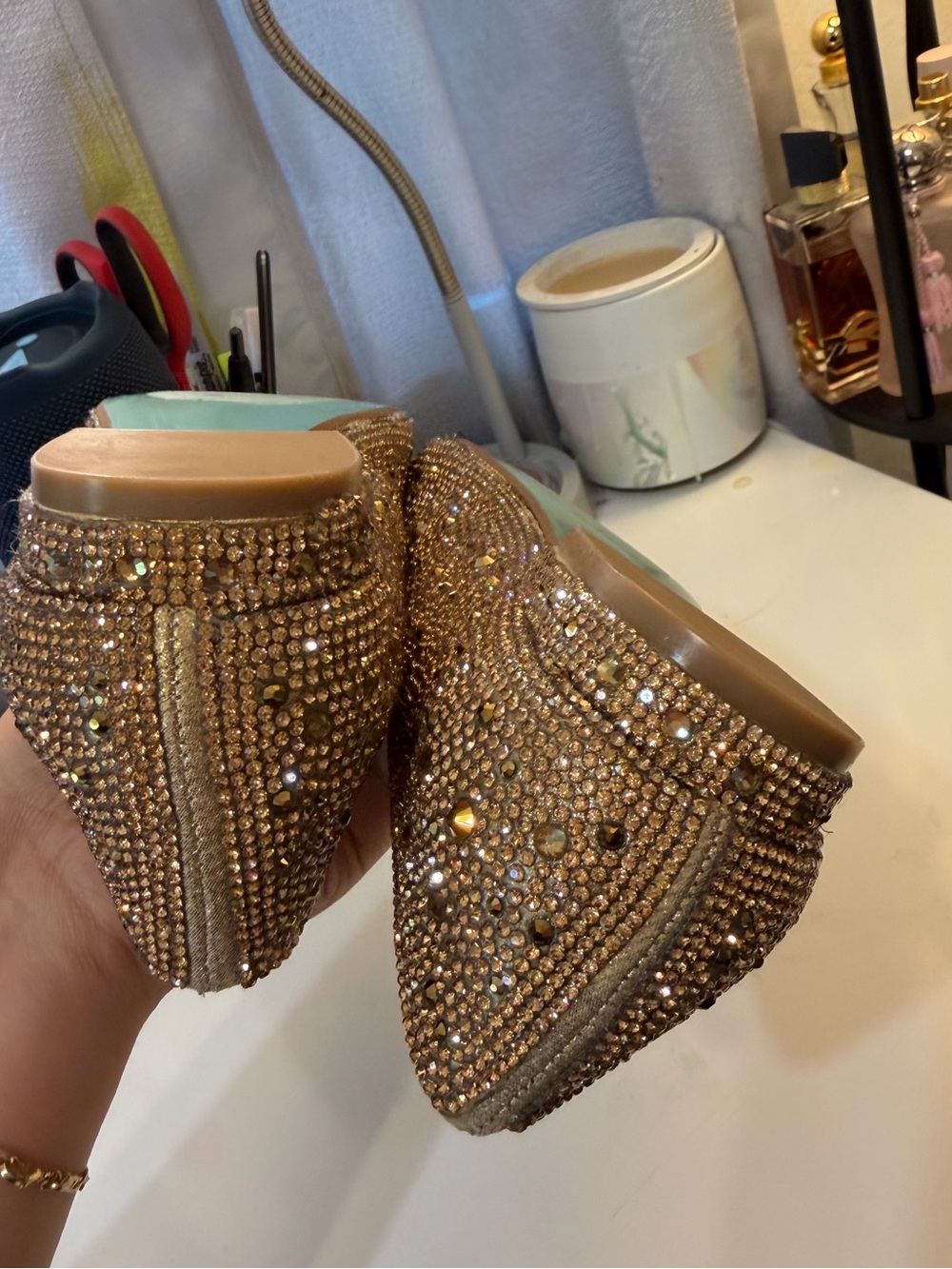 Betsey Johnson Gold Rhinestone - Picture 10 of 11